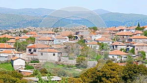 traditional stone houses old turkish villages around Assos, Canakkale, Turkey