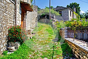 Traditional stone-made footwalk at Vitsa village in Zagoria area