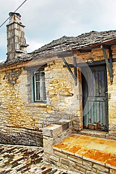 Traditional stone-made house at Vitsa village in Zagoria area