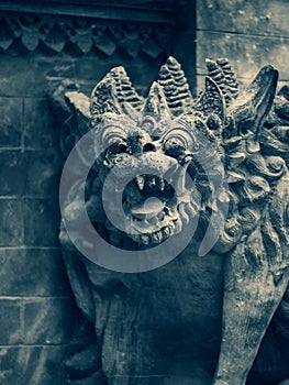 Traditional stone statues depicting demons in Bali,Indonesia