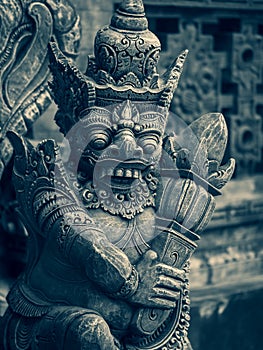 Traditional stone statues depicting demons in Bali,Indonesia