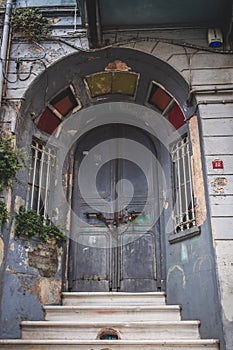 Traditional stone street and houses at Balat area. Balat is popular attraction in Istanbul