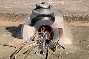 Traditional Stove Or Chulha In Himachal Pradesh India photo