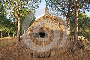 Traditional straw spanish hut. Chock of Tio Cajorro in El Granado, Spain photo