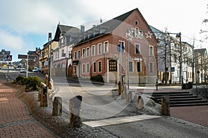 Traditional street in germany with houses