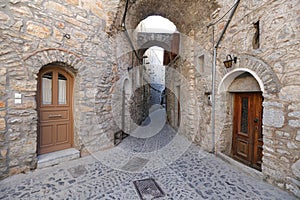 Traditional Street in Mesta, Chios Island, Greece