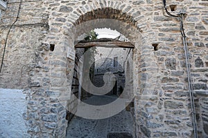 Traditional Street in Mesta, Chios Island, Greece