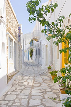 Traditional street in Tinos Island,Greece