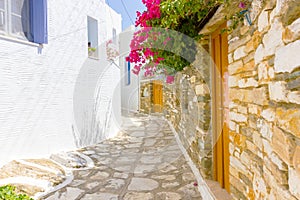 Traditional street in Tinos Island,Greece