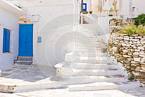 Traditional street in Tinos Island,Greece