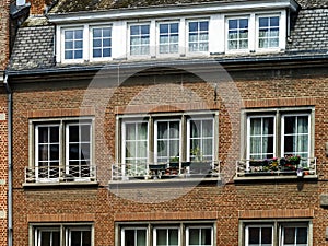 Traditional street view of belgium village