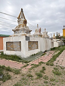 Traditional stupa traditional sacred place - Mongolia,Gandan Khiid Buddhist Monastery Complex in Mongolia