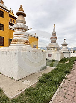 Traditional stupa traditional sacred place - Mongolia,Gandan Khiid Buddhist Monastery Complex in Mongolia