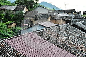 Traditional style local residents` houses in rural China