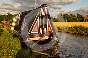 Traditional style narrowboat in the Midlands - Grand Union Canal