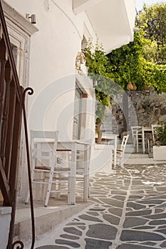 Greek taverna on the narrow streets