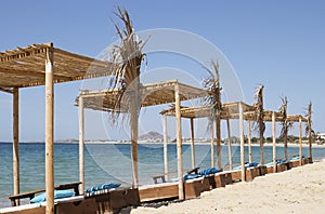 Traditional sunbeds in Naxos  island