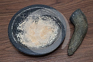 Traditional Sundanese pestles called \