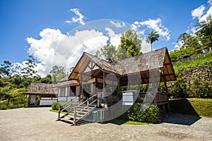 Traditional Sundanese stilt house in Bandung, West Java, Indonesia. photo