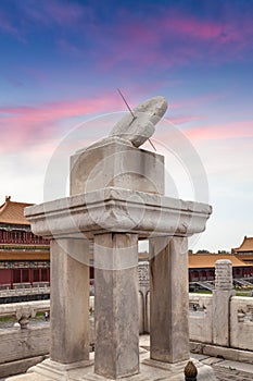 Traditional sundial in forbidden city