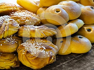 Traditional Swedish Christmas saffron buns