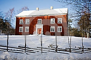 Traditional swedish house in Skansen, Stockholm photo