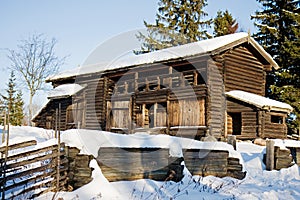 Traditional swedish house in Skansen, Stockholm