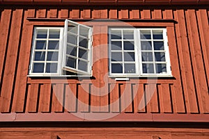 Traditional Swedish wooden facade