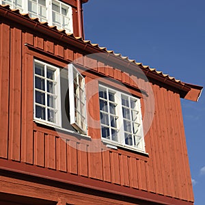 Traditional Swedish wooden facade