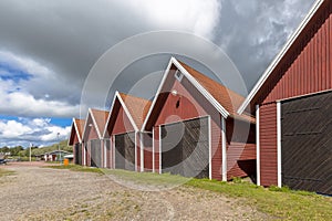 Traditional Swedish wooden storehouses