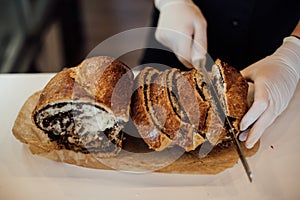 Traditional sweet bread, cozonac, babka, romanian dessert