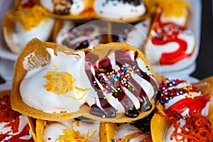 Traditional sweet cakes, in the market