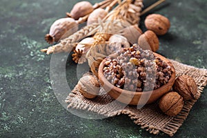 Traditional sweet meal kutia. Christmas dish in Ukraine, Belarus