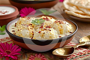 Traditional sweetness Ras Malai, a cherished treat with a velvety texture