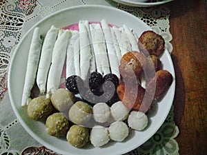 Traditional sweets of Assam known as Bihu pitha.