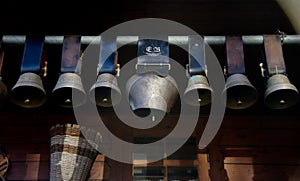 Traditional Swiss cowbells