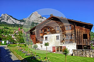 Traditional swiss house in Schwyz, Switzerland