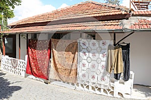 Traditional tablecloths in Alanya Castle, Antalya, Turkey