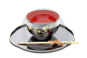 Traditional tableware, chopsticks and bowl