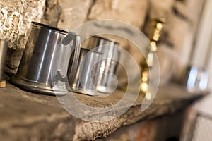 Traditional tankard in an English pub or public house photo