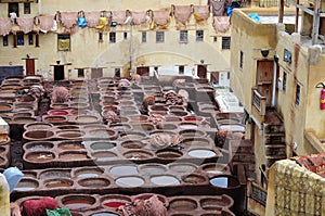 Traditional tannery in Fez, Morocco