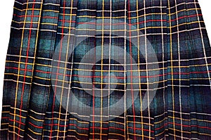 Traditional tartan kilt handmade of wool in Scotland