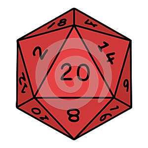 traditional tattoo of a d20 dice photo
