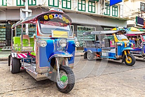 Traditional taxi tuk-tuk in Bangkok