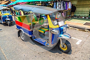 Traditional taxi tuk-tuk in Bangkok