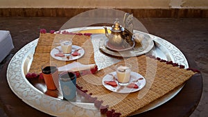 Traditional tea and food in morocco