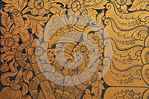 Traditional Thai art on wall