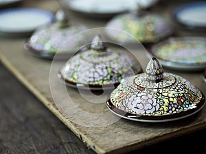 A traditional Thai Benjarong, ceramic, Thailand