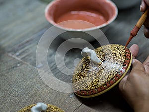 A traditional Thai Benjarong, ceramic, Thailand