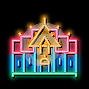 Traditional Thai Building neon glow icon illustration
